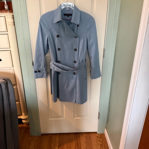 Anne Klein Jackets & Blazers - Anne Klein Light Blue Double-Breasted Trench Coat